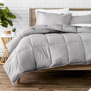 Bare Home Queen Comforter Set Light Grey Down Alternative Ultra Soft Bedding